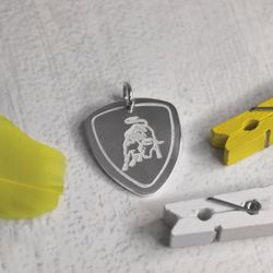 Кулон подвеска из серебра медиатор с гравировкой на заказ