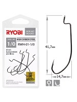 Крючок офсетный рыболовный RWH-01 №06 ( 2 упк по 8шт)