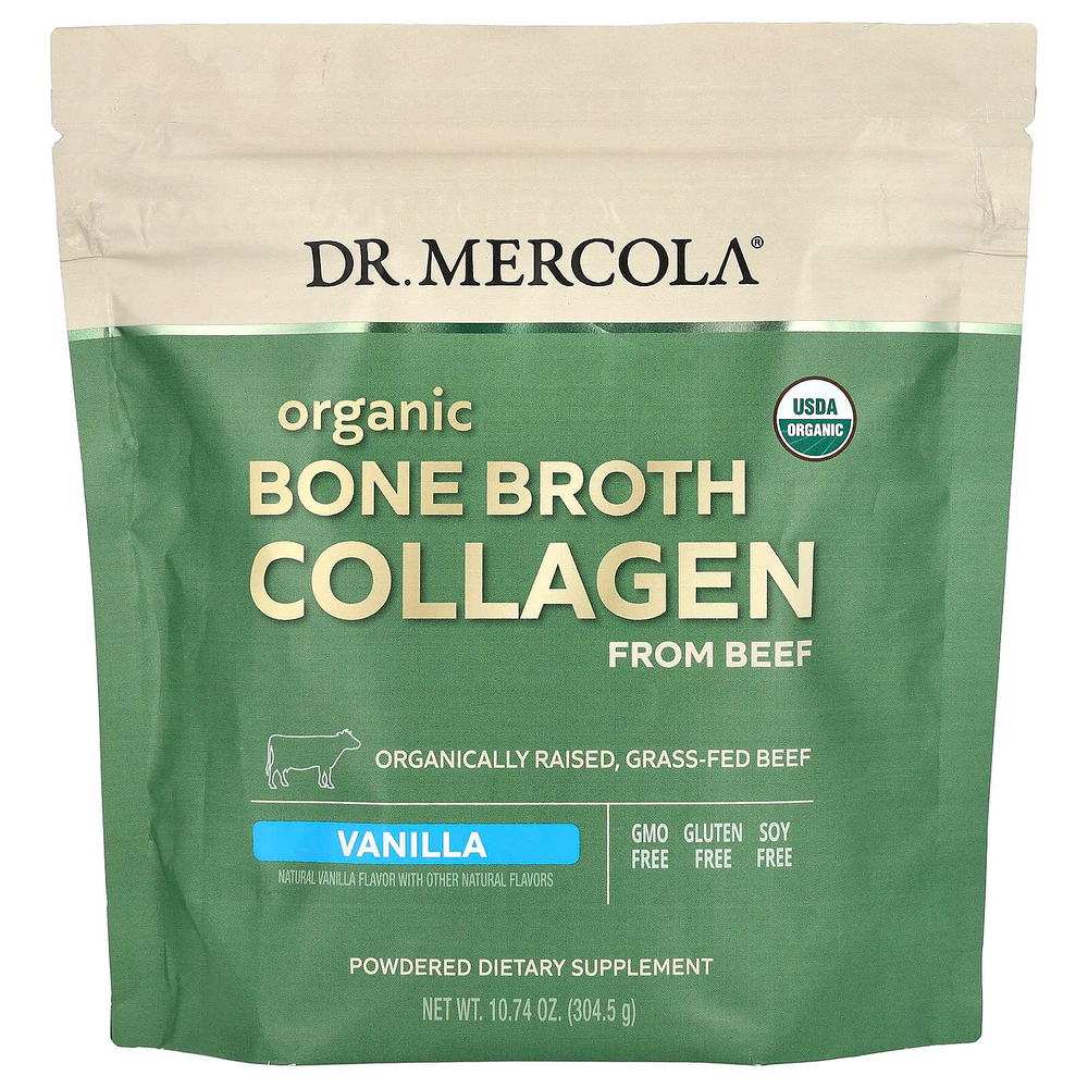 Dr. Mercola, Органический порошоки из коллагена, ваниль, 304,5 г (10,74 унции)