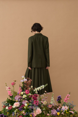 Юбка миди со складками и разрезом