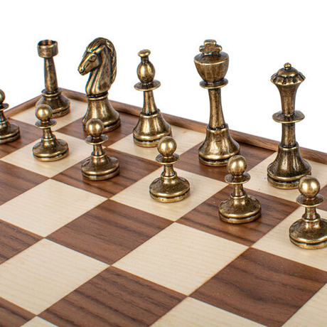 Шахматы классические 35х35см Manopoulos Wooden Chess фигуры в деревянной коробке