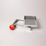 Коробка крышка-дно 30x5x20, серебро, картон глянцевый