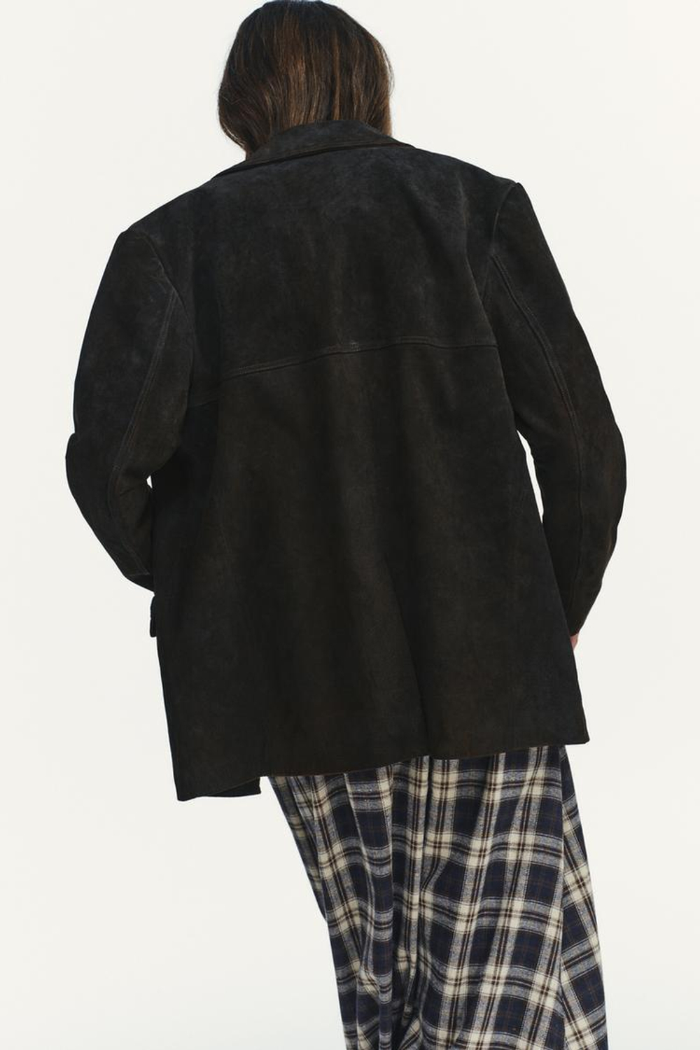 ZARA БЛЕЙЗЕР ИЗ 100% ЗАМШИ С КАРМАНАМИ, ЦВЕТ РЖАВЧИНЫ