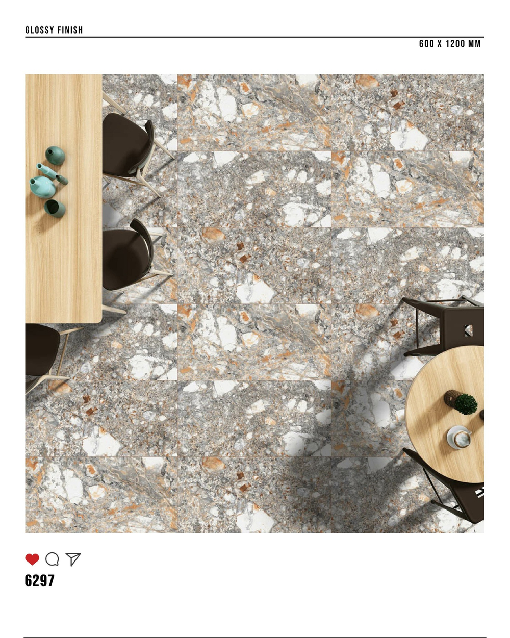 Керамогранит glossy №3 60х120, 6297