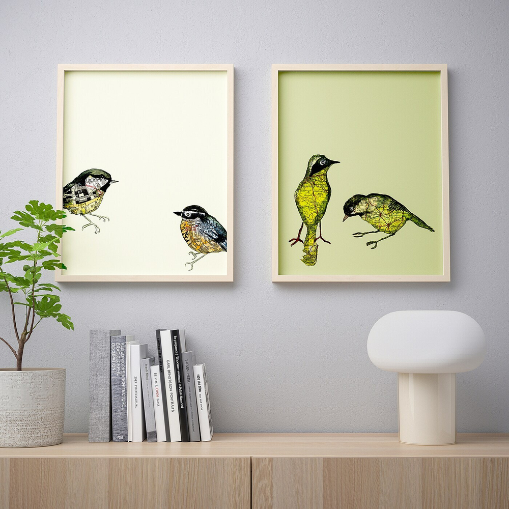 IKEA BILD  (ИКЕА БИЛД)  -  Плакат, Городские птицы II, 40x50 см