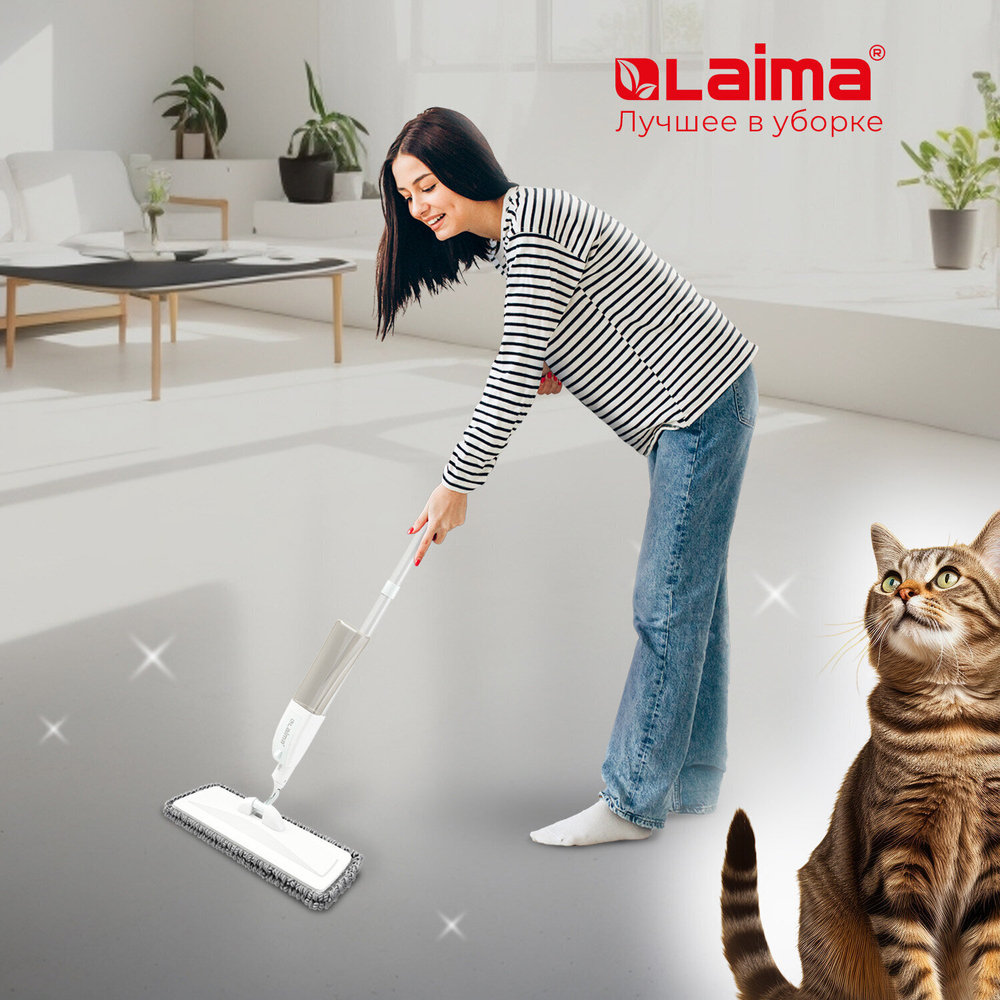 Насадки для швабры из микрофибры с суперобъемным ворсом 41x14 см 2 шт. LAIMA (2 штуки в упаковке)