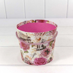 Коробка Ваза для цветов 14.5х12.5 см "Цветы" с ручкой (Микс)