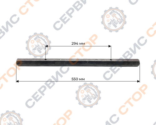Ось колес шестигранная к мотоблоку с воздушным охлаждением 32 мм L-550 мм