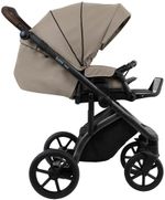 Детская коляска Roan Bass Next Кожа 2.0 3 в 1 с автокреслом Tutis Elo Lux EduSky Black BNL/71/2 Cappucino/Black/ руч.Коричневый