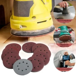 Шлифовальные круги 125мм на липучке P80 P180 P240 P320 P400 P600 P800 P1000 P2000 P3000. самозацепляющийся с отверстиями 100 штук набор
