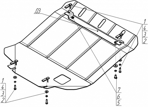 Защита картера Двигателя, КПП. 2 мм, Сталь. для Lexus GS 300 1997-2005 MOTODOR.05004