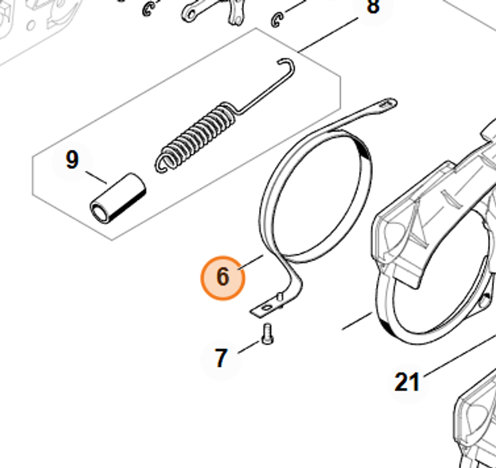 Тормозная лента для бензопилы STIHL MS 361. арт.PJ36149 FARMERTEC (STIHL 1135 160 5400)