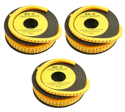 Маркер кабельный Ripo жёлтый, диаметр 7.4мм, цифра 0