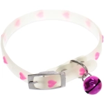 Ошейник для кошек с колокольчиком 1*30см «Neon-Сердечки» светящийся (минивложение 12шт)