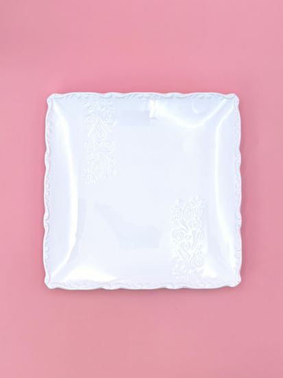 Тарелка десертная 21 см. квадратная, набор 4 шт. "Орнамент"