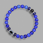 Браслет из камней кошачий глаз с камнями лазурита и агата, с амулетом глаз Фатимы Rico La Cara AMX006145