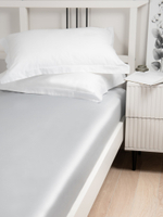 UTOPIA Простыня стандартная, сатин светло-серый