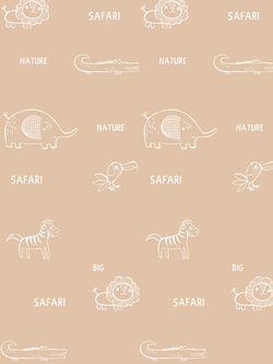 Постельное белье Сказка "SAFARI/Safari (компаньон)" семейное Наволочка 50х70 см 2 шт Простынь на резинке 160х200 см Пододеяльник 145х215 см(2шт) , перкаль