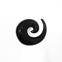 Акриловая растяжка спираль. Диаметр 24 мм. 1 штука. Цвет черный