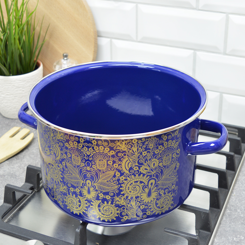 Кастрюля 5,5л "Узор" синяя