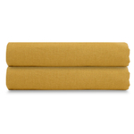 Простыня на резинке изо льна горчичного цвета essential, 160х200х28 см
