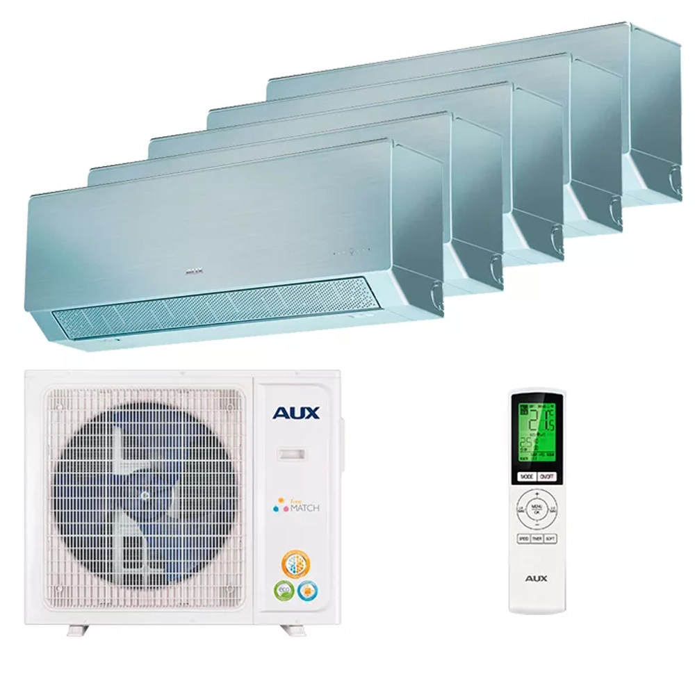 Мульти сплит система AUX на 5 комнат (20+20+20+20+20 кв.м.) Comfort Silver