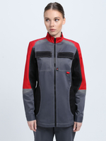 Костюм женский Вектрон-1 (тк.Смесовая,240) брюки, серый/красный/черный