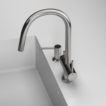 Смеситель для кухни Abelsberg Aera EMF71709CH c вытяжным изливом и возможностью подключения фильтра для воды, цвет глянцевый хром