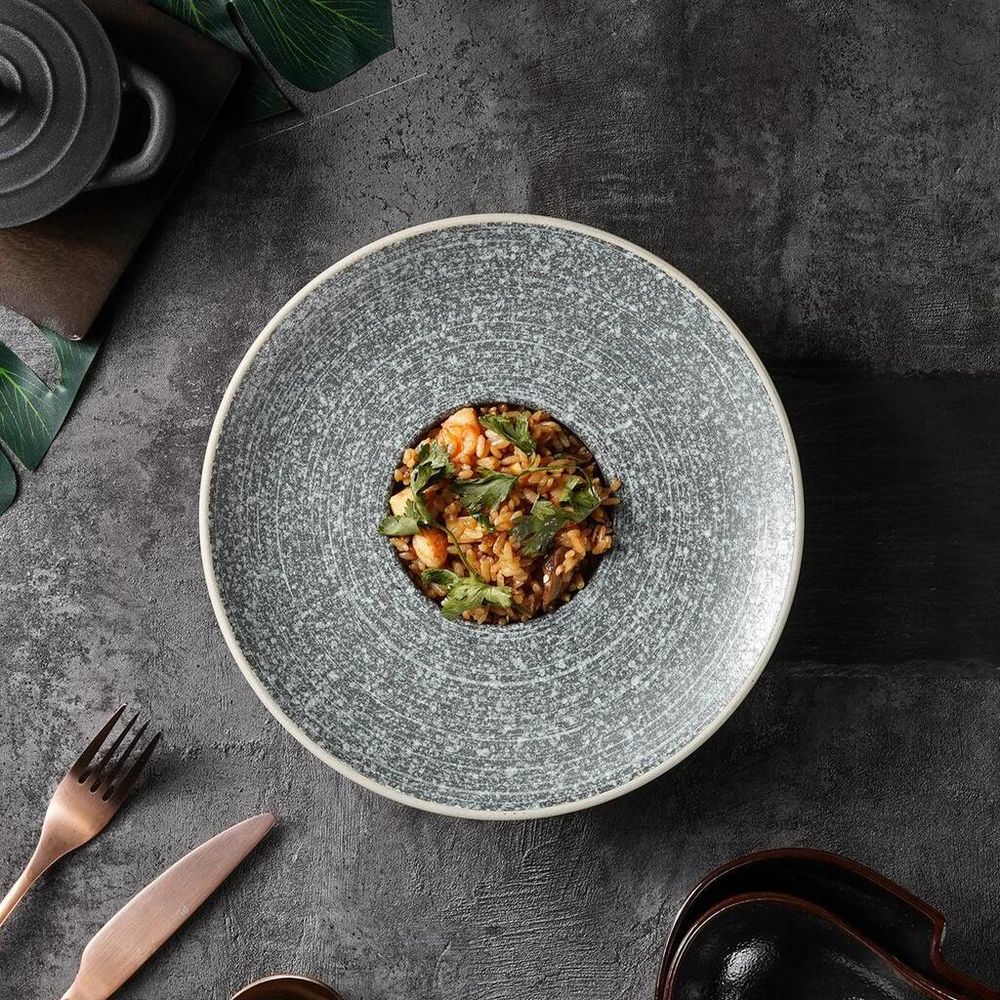 Тарелка глубокая 200 мл 22,3*5,1 см для пасты глазурь Glossy Stone Untouched Taiga P.L. [1]