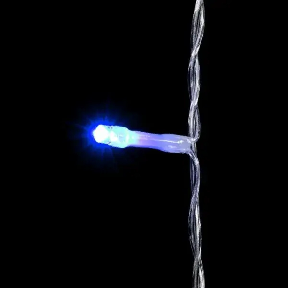 Светодиодный занавес 2*3 м., 600 синих LED ламп, облегченный, прозрачный провод ПВХ, LTC (PCL600NOT-10-2B)