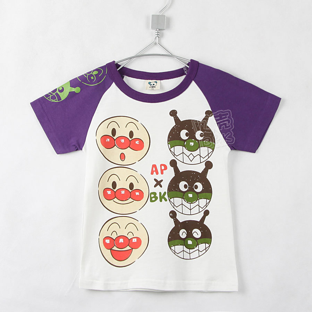 Футболка с принтами клоуна и пришельца с контрастными рукавами