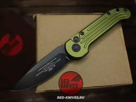 Нож MIcrotech LUDT - зеленая рукоять, черный клинок (эксклюзив RED-Knives) RK-463