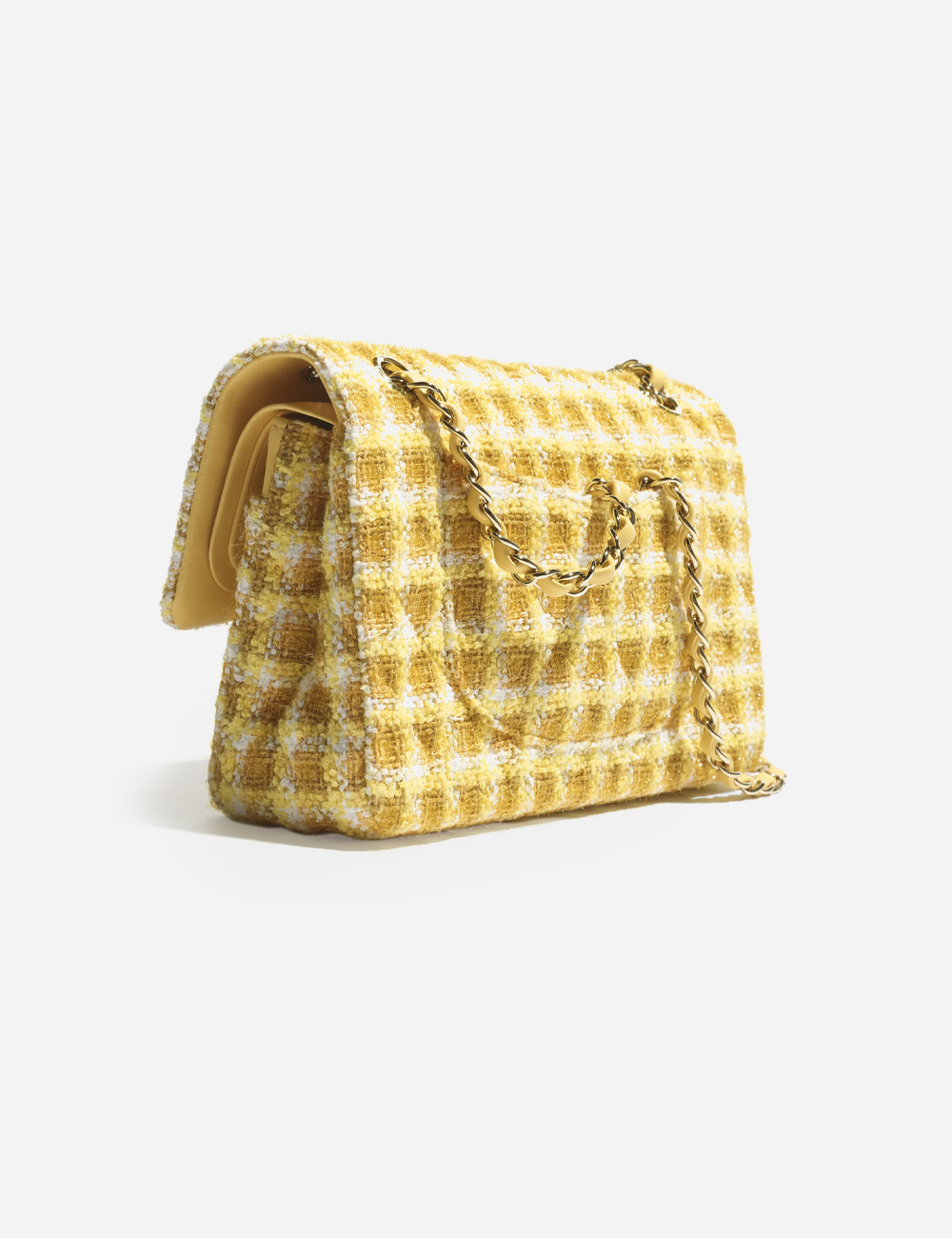 Сумка Chanel Classic 11.12 Cotton Tweed & Gold-Tone Metal "Yellow, White & Ochre"