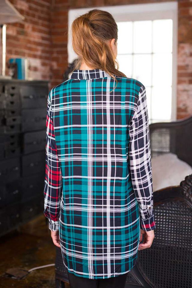 Туника домашняя из вискозы в клетку