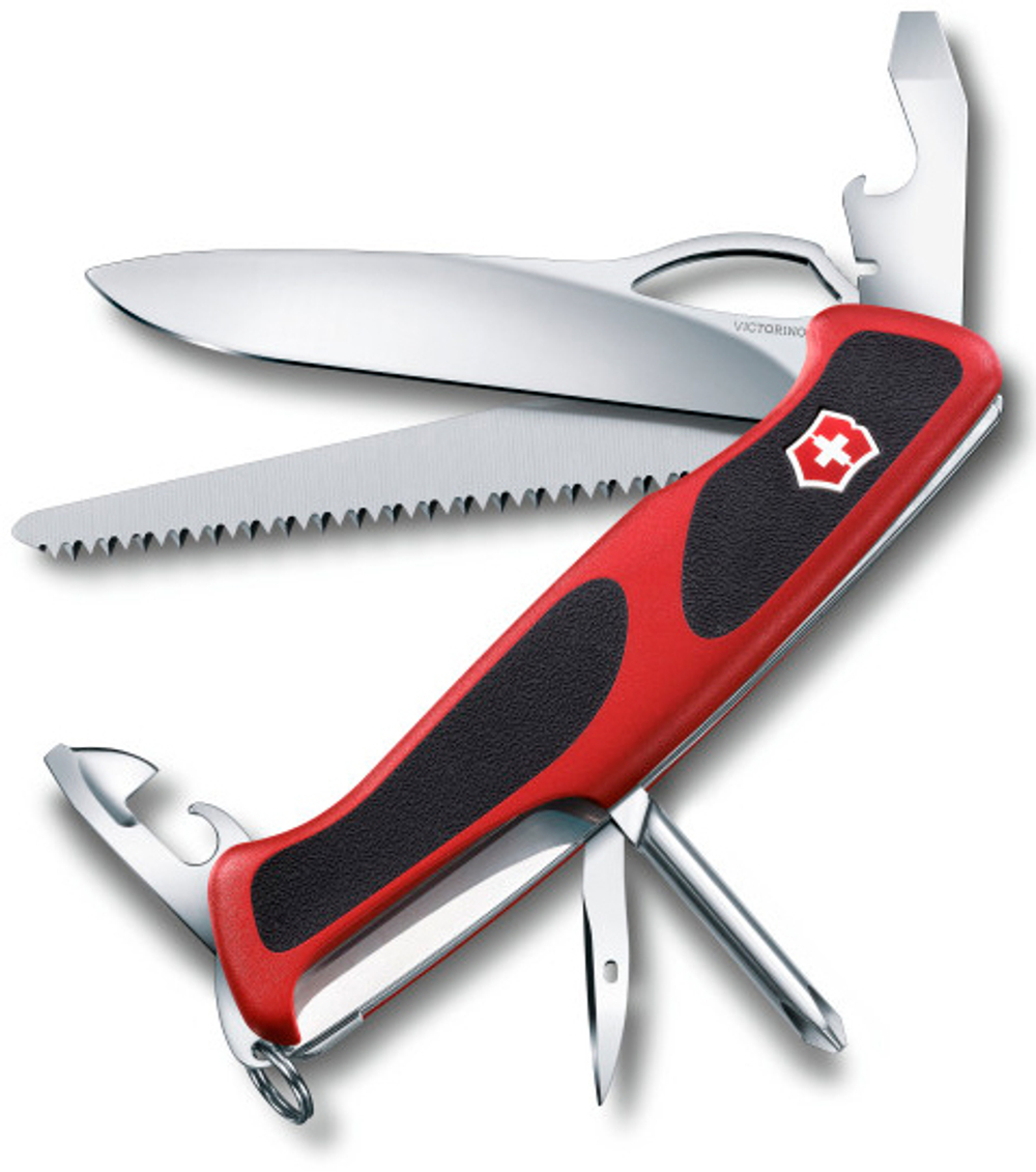 Нож Victorinox RangerGrip 78, 12 функций, 130мм, красно-черный, 0.9663.MC