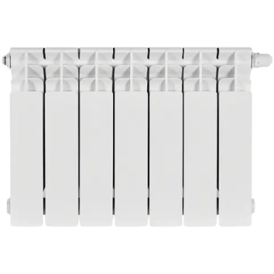 Радиатор биметаллический STOUT TITAN VENTIL 350 - 7 секций (подключение нижнее правое, цвет белый)