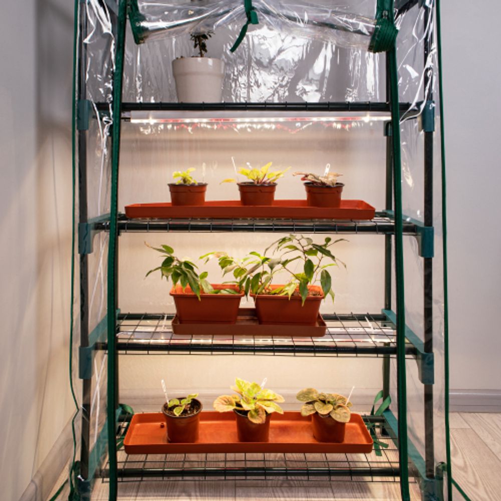 Теплица ЭРА FITO-House-4 со светильниками в комплекте 4 яруса 1250х690х300 мм