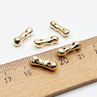 Бусина-разделитель на 2 нити, цвет золото, размер 14*4,5 мм, цена за 1 шт