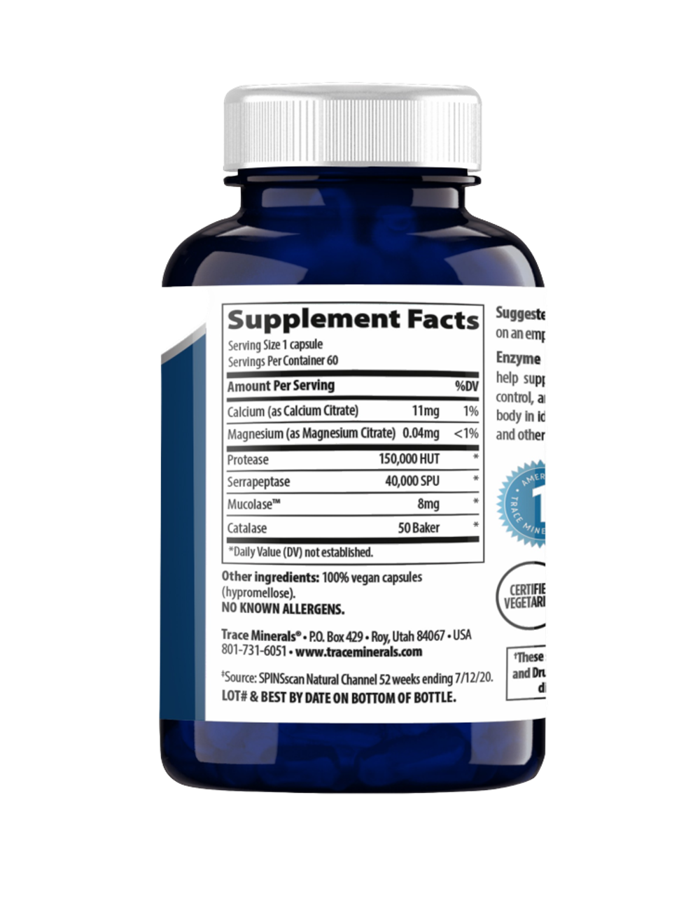 Trace Minerals Enzyme Guard ( 60 капс ), Энзимы, Ферменты