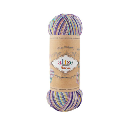 Пряжа "Superwash Artisan" 9003 Фиолетовый-розовый-белый