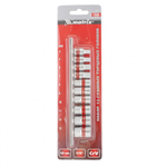 Набор торцевых головок, 1/4", 12 гранные, CrV, 4-13мм, 10 штук Matrix