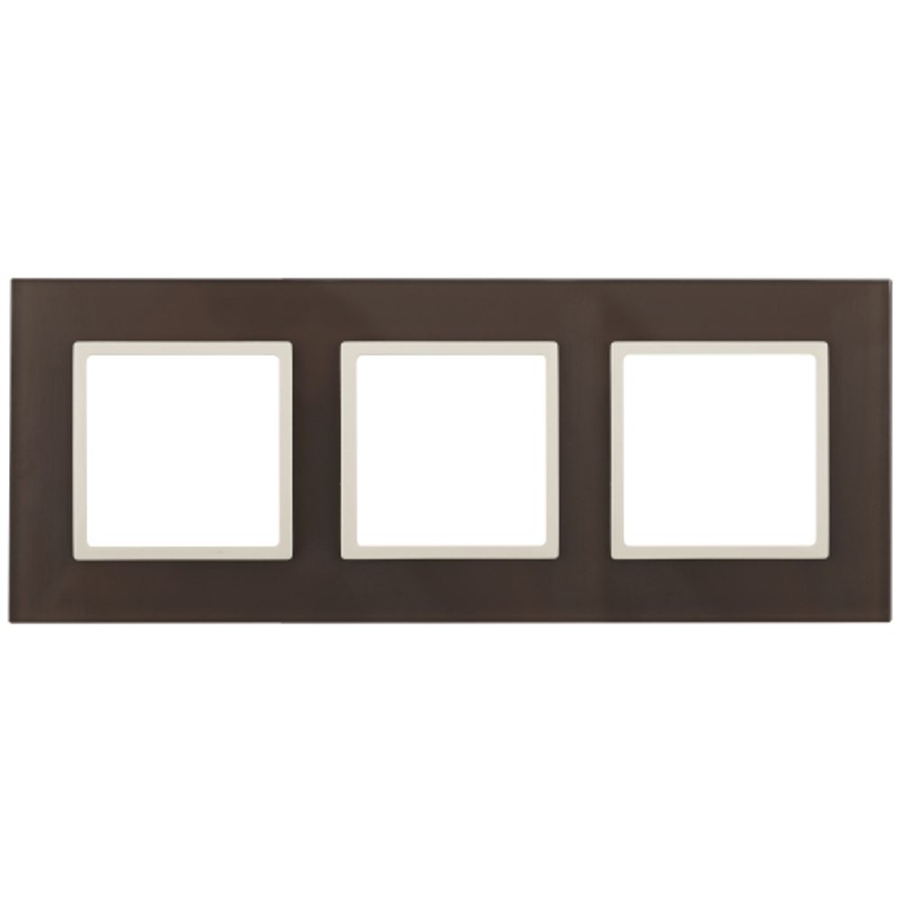 14-5103-31 ЭРА Рамка на 3 поста, стекло, Эра Elegance, мокко+сл.к