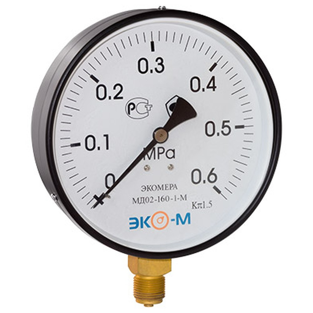 Манометр Экомера рад МД02 0-1,6МПаДк160 М20х1,5 ст