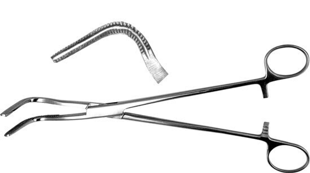 ТМ- З-28 Зажим для бронха средний, 238 мм (НОВОЕ ИСПОЛНЕНИЕ)