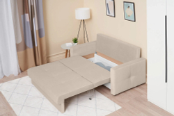 Диван Отто, шагающая еврокнижка, велюр, бежевый