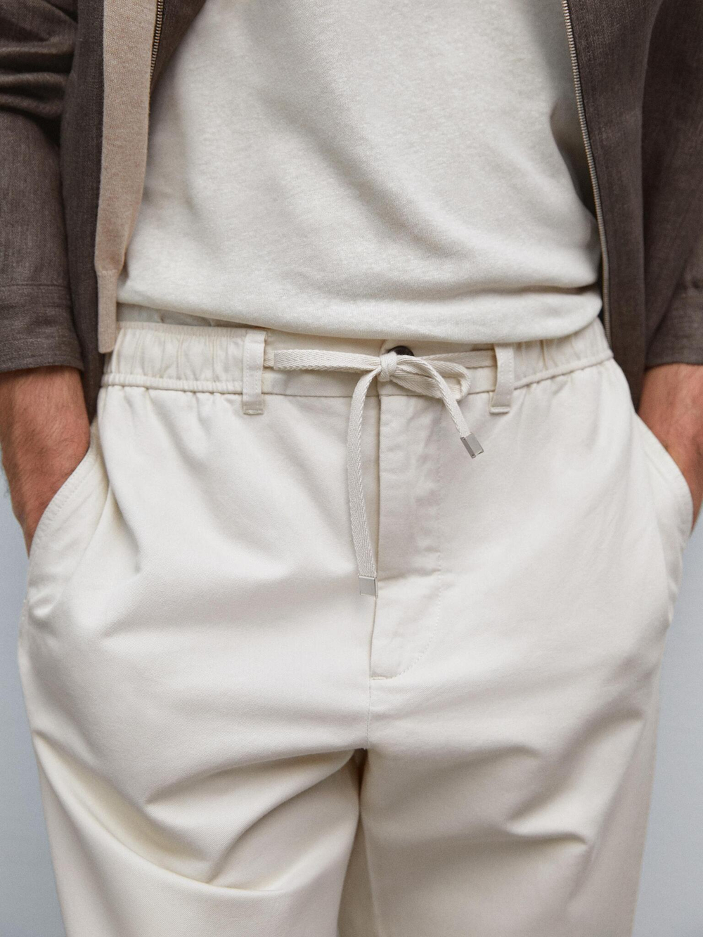 Massimo Dutti Джоггеры из хлопковой смеси, бежевый