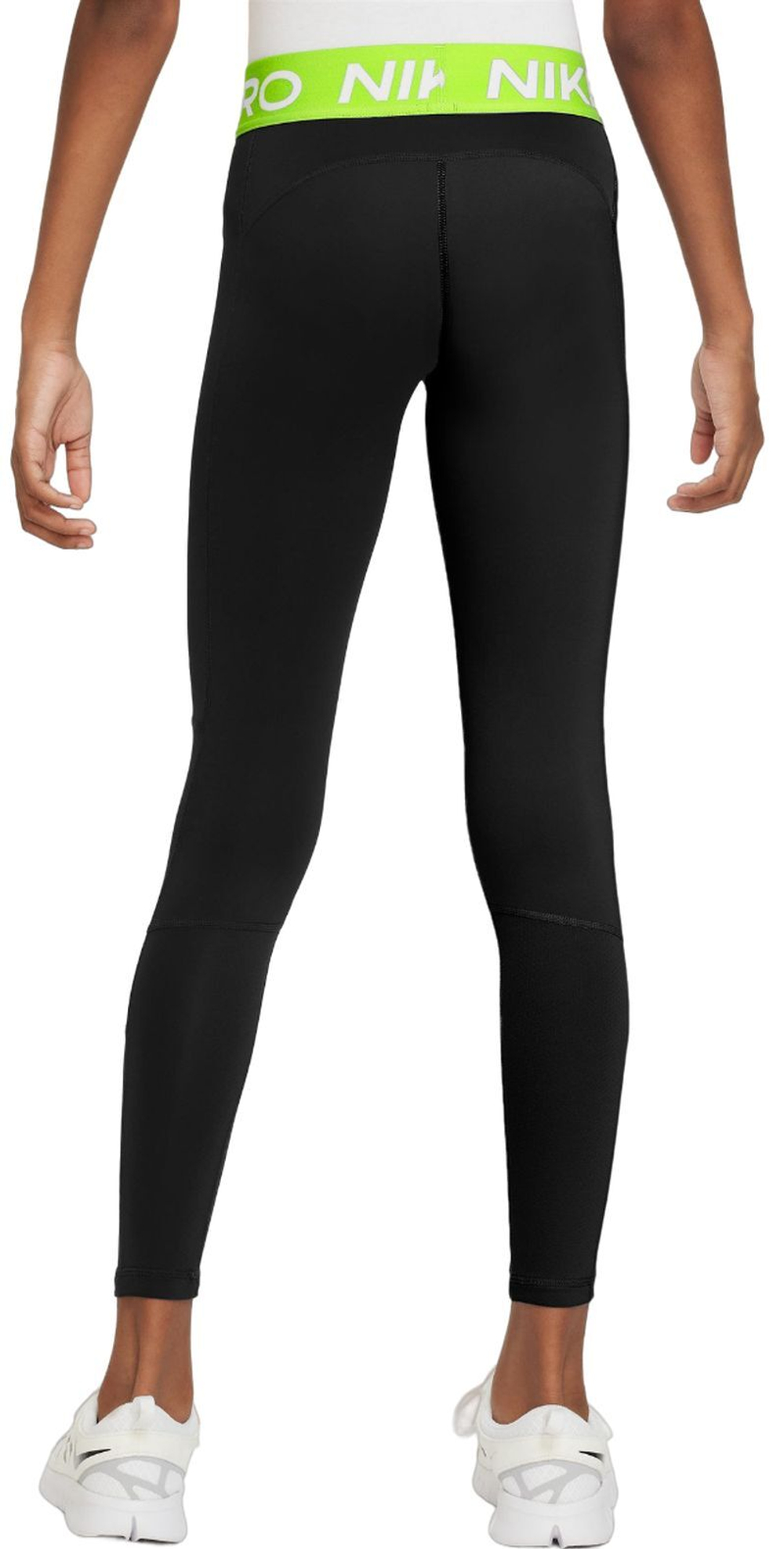 Штаны для девочки теннисные Nike Girls Pro Dri-Fit Leggings - black/volt/white