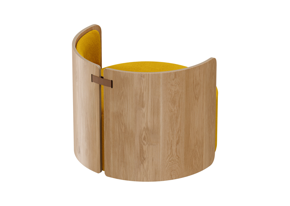 Кресло крутящееся Lagom 800 (горчичный, натуральный дуб)