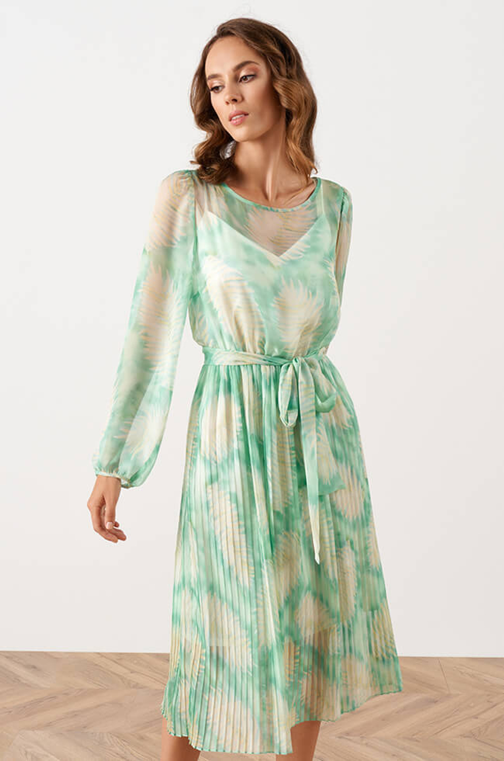 51559 Платье женское (зеленый мультиколор)