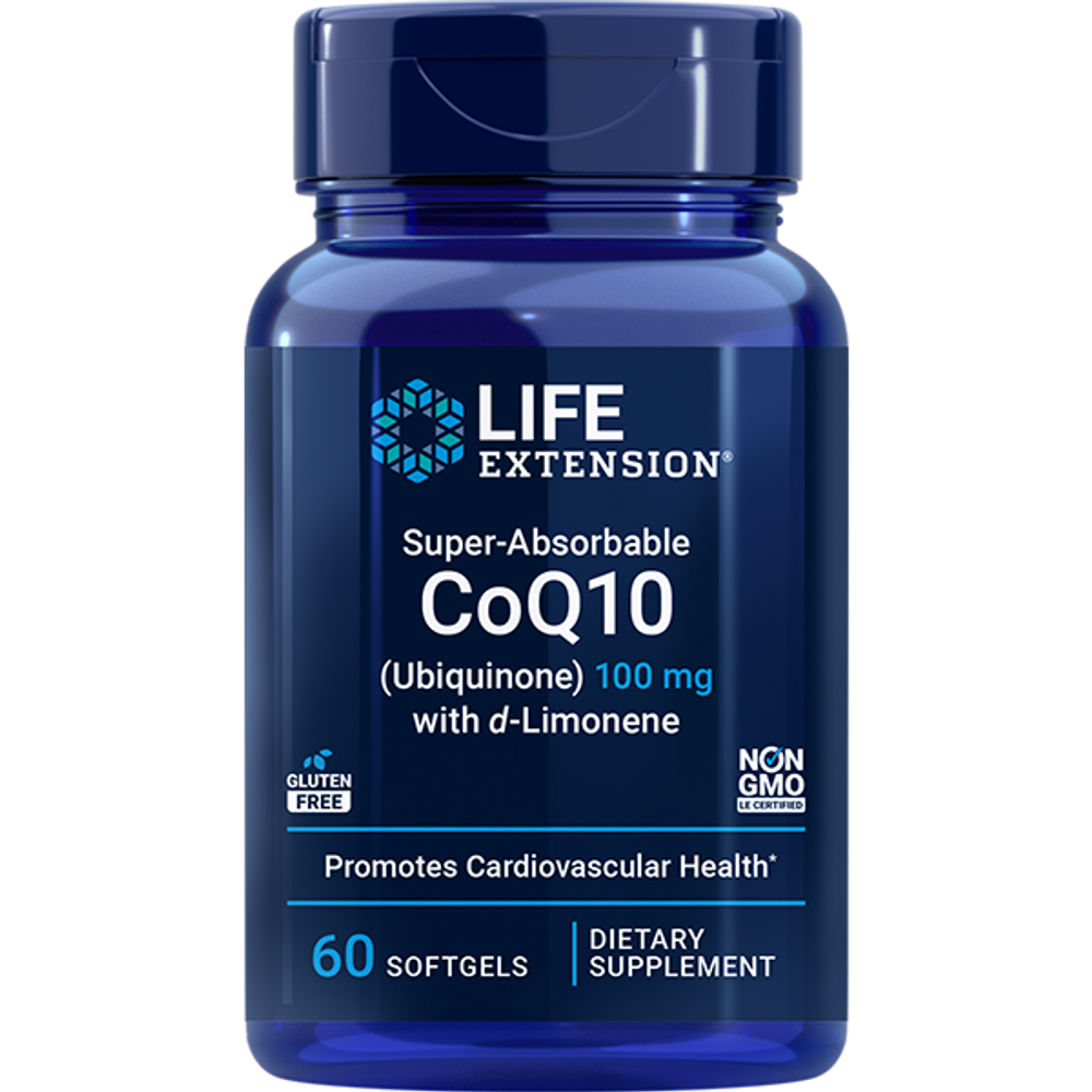 Super-Absorbable CoQ10 (Ubiquinone) с d-Limonene 100 мг 60 капсул Life Extension